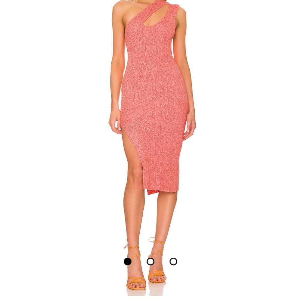Ribed Mini Dress in Marled Orange, Size Medium